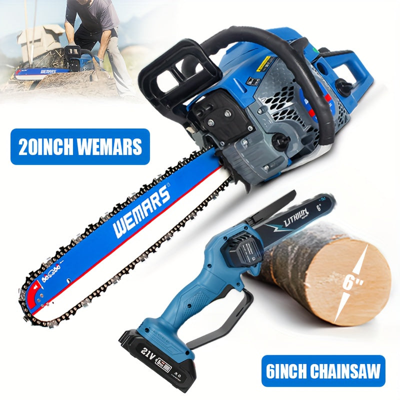 20 Inch 62CC 2 Air Chain Saw: A Professional Garden Saw Used For Wood Cutting And Branch Pruning. Choose The Size According To Your Home Trimming Needs. As A Gift, Men'S Gardening Tools