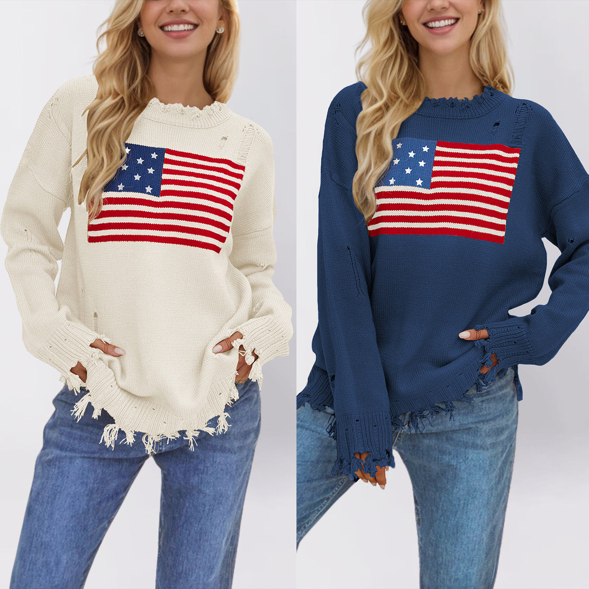 Round Neck European and American Fashion Sweater Women