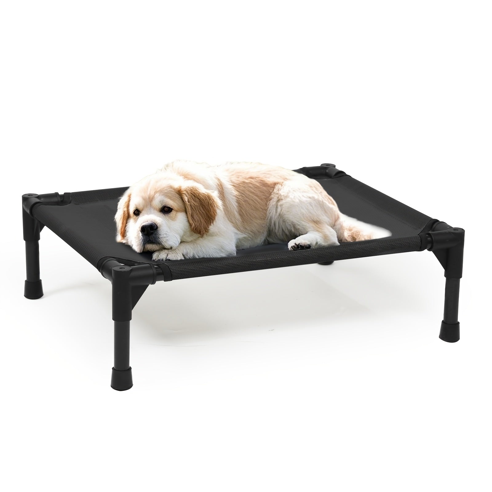 Outdoor Elevated Dog Bed For Small And Large Dogs - Breathable Mesh Cooling Cot With Non-Slip Feet | Portable, Foldable & Easy To Clean, Pet Bedding, Striped Design, Rectangular Pet Bed, Petsafe Ma...