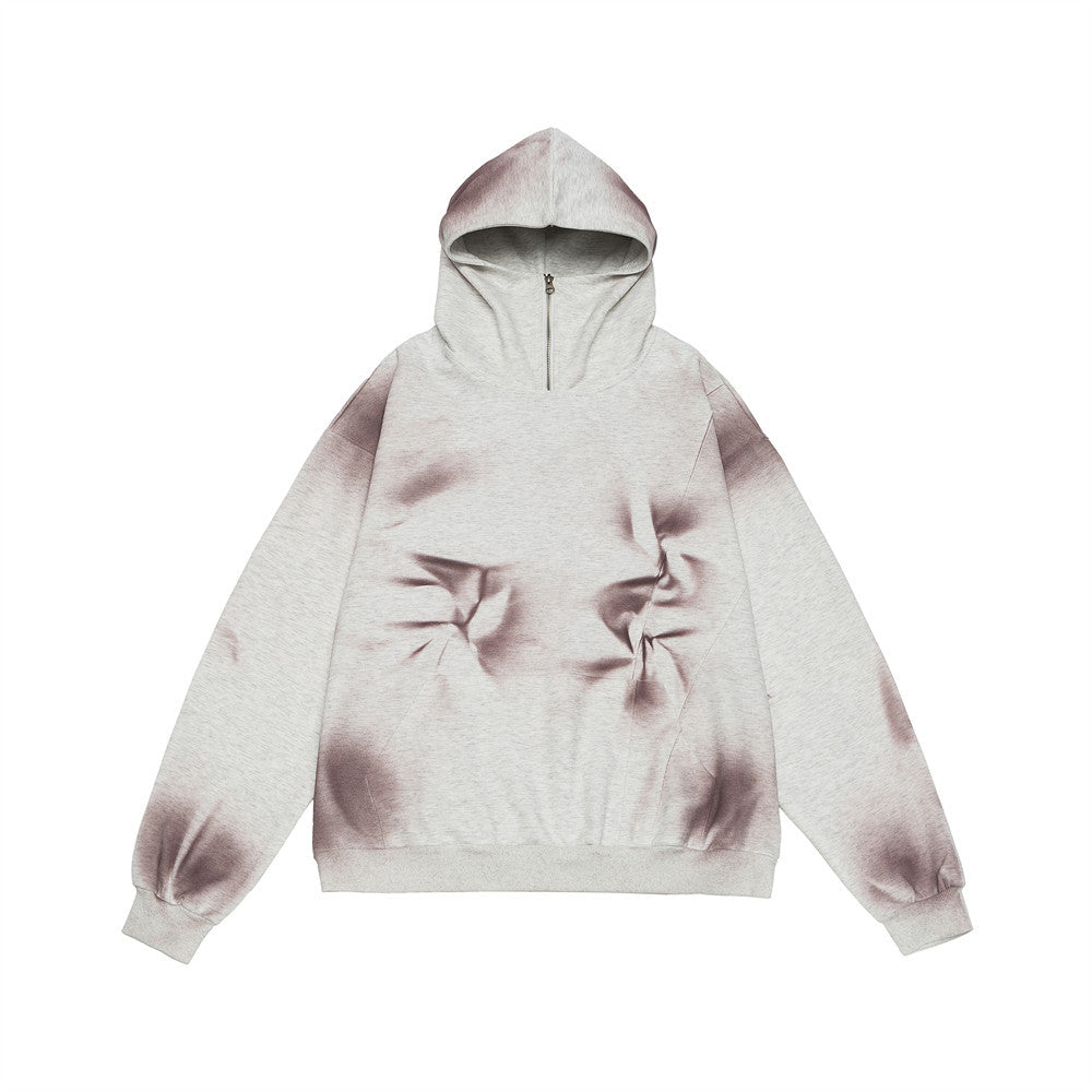 Men's Graffiti Tie-Dye Turtleneck Hoodie