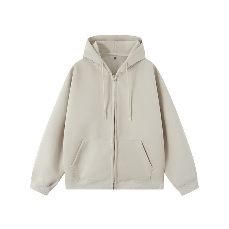 Casual Unisex Cotton Cardigan Pocket Hoodie Outerwear