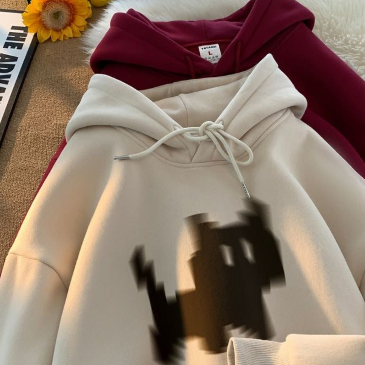 Oversized Retro Couple Pullover Hoodie