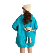 Cute Bear Fleece-Lined Oversized Winter Sweater