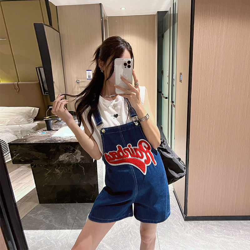 Loose-fit Denim Dungarees For Pregnant Women