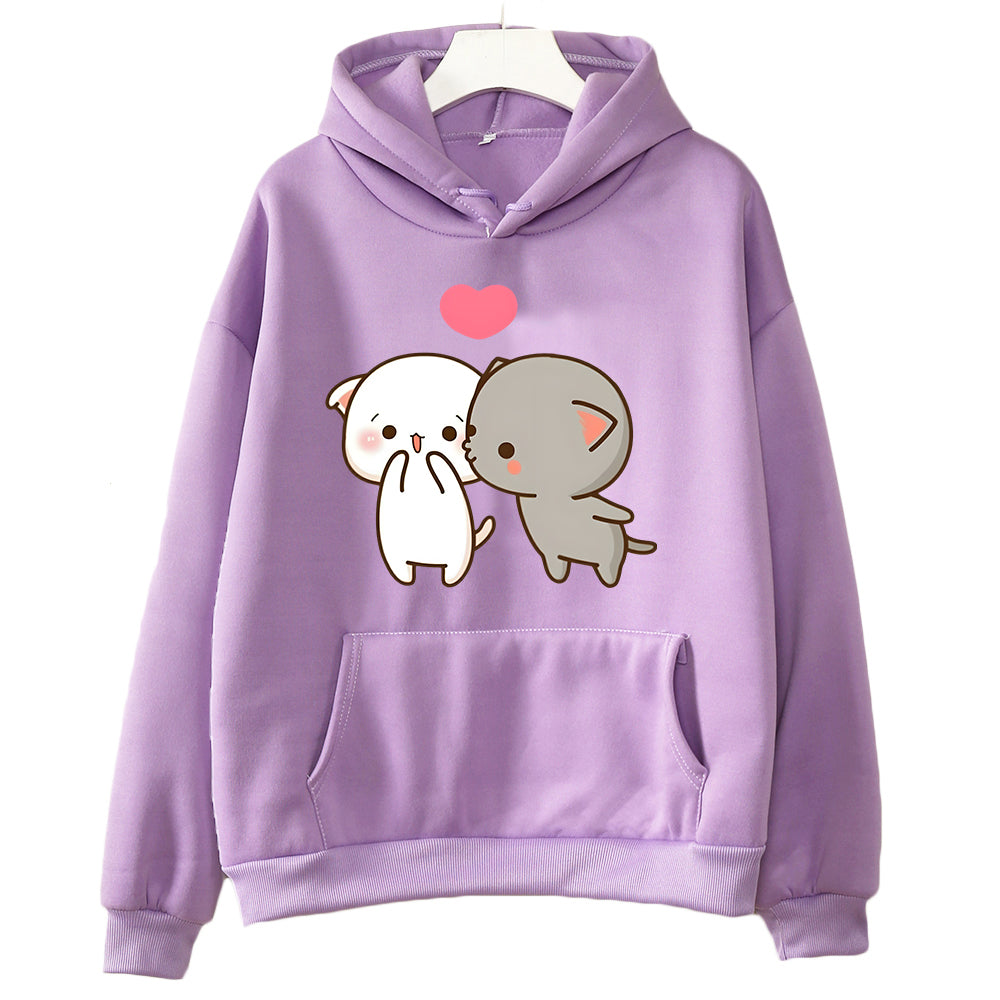 Cozy Printed Drawstring Pocket Hoodie for Women