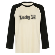 Contrast Raglan Sleeve Waffle Sweatshirt