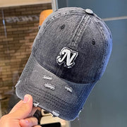 Customizable Embroidered Denim Letter Baseball Cap