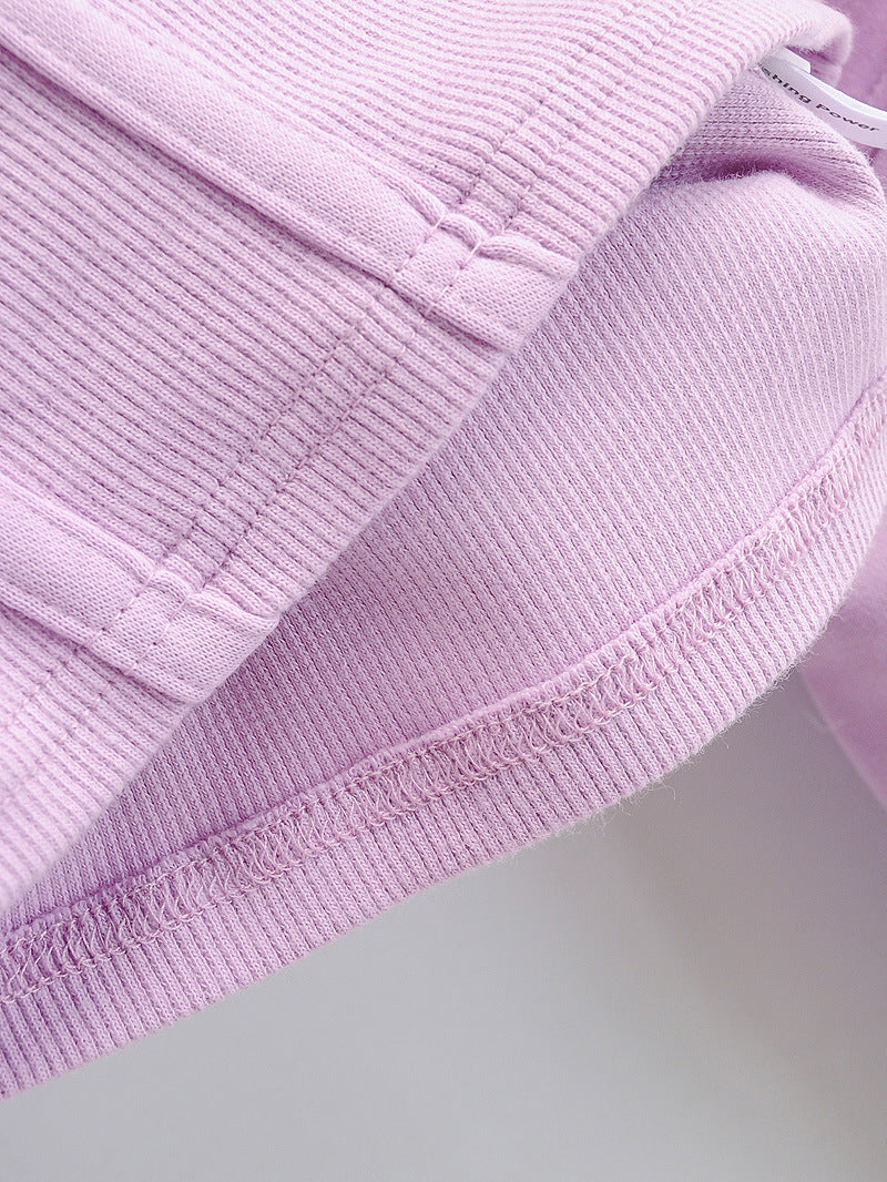 European And American Slim Fitting Navel Solid Hooded Sweater