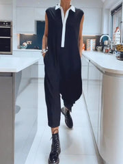 Chic Sleeveless Commuter Jumpsuit with Pockets