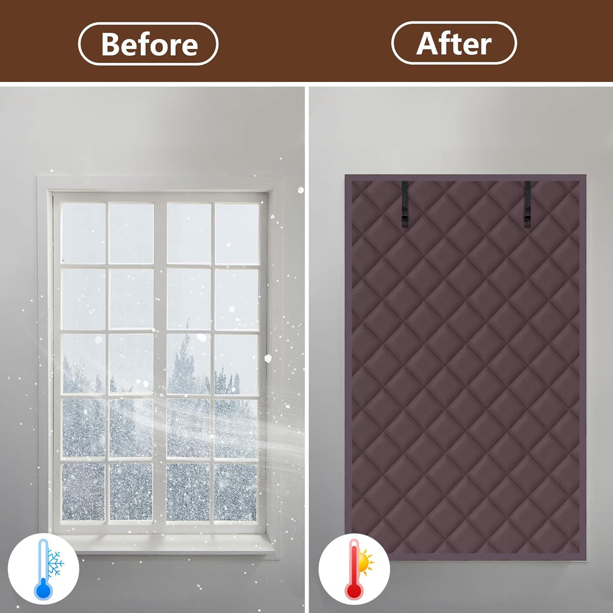 Rollable Magnetic Cotton Insulated Door Curtain, Block Outdoor Cold Wind Lock Indoor Heat, Thick Oxford Windproof Door Drape for Yard Home Entrance Winter Reduce Heating Cost