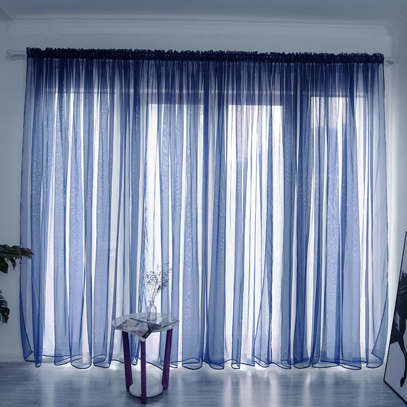 Simple and Modern Balcony Solid Color Gauze Curtain