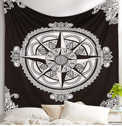 Printed Home Tapestry Black and White with Wall Hanging Beach Towel Beach Blanket