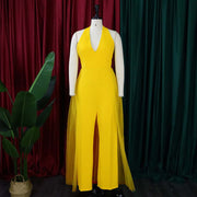 Chic Mesh Stitching Plus Size Jumpsuit