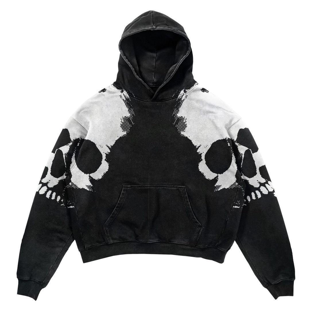 Gothic Patchwork Oversized Pullover Hoodie
