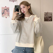 Korean Chic Striped Loose Pullover Sweater