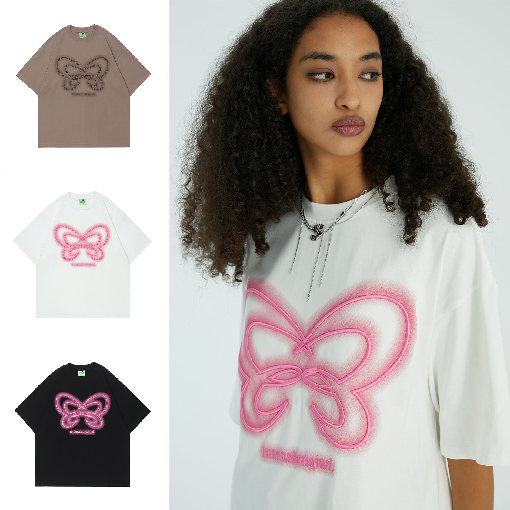 Chic Butterfly Embroidered Short-Sleeve Streetwear Tee