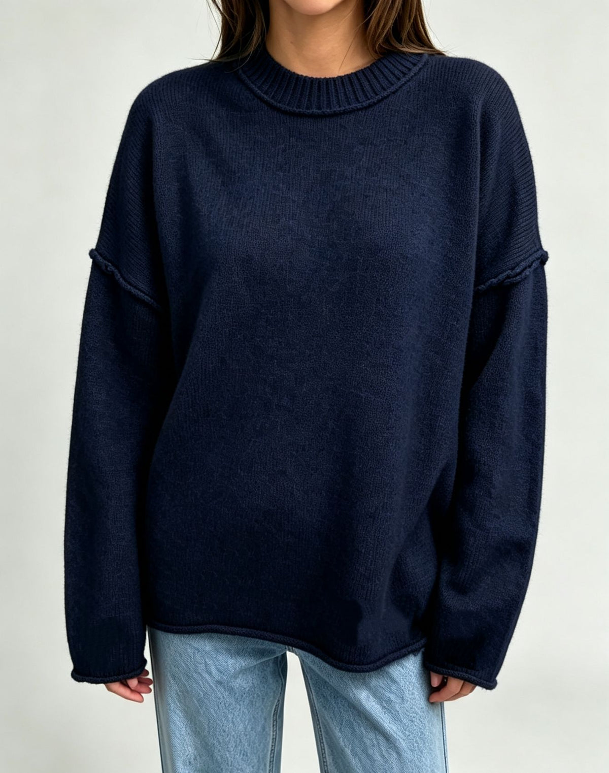 Loose-fit Oversized Pullover Sweater Womens Autumnwinter Casual Knit Top