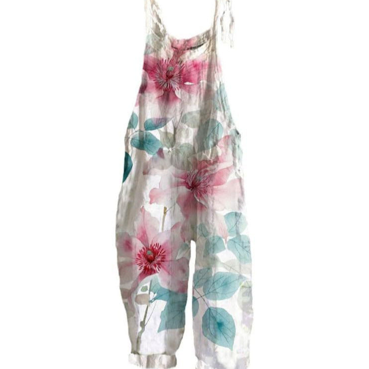 Retro Pocketed Suspender Jumpsuit Flared Overalls