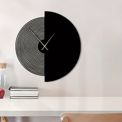 Weatherproof spiral metal wall clock for home decor