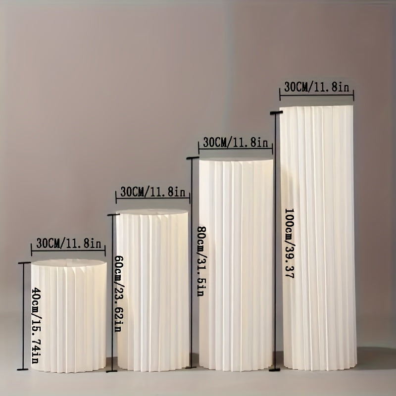3pcs/4pcs/5pcs - Paper Foldable Cylinder Display Stand | (Top Acrylic Board Not Included) Suitable for: Christmas Party, Halloween Party, Wedding Decoration, Birthday Party - Graduation Ceremony, |…