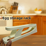 Automatic Rolling Egg Holder – Refrigerator Door Side Storage Organizer with Sliding Anti‑Fall Design