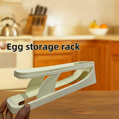 Automatic Rolling Egg Holder – Refrigerator Door Side Storage Organizer with Sliding Anti‑Fall Design
