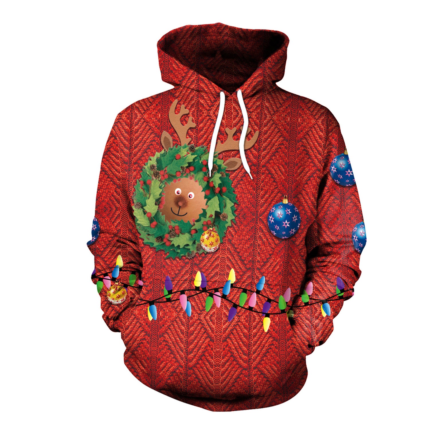 Festive Christmas Hooded Sweater Dress for Women