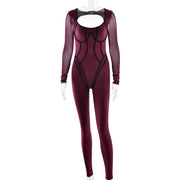 High-Stretch Long-Sleeve Sports Jumpsuit for Women
