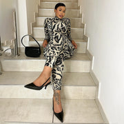 Leopard Print Slim-Fit Sports Jumpsuit