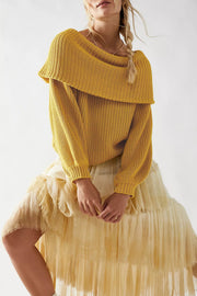 Loose Off Shoulder Pullover Top Sweater