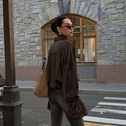 Scarf Bell Sleeve Loose Shirt Temperament Wild