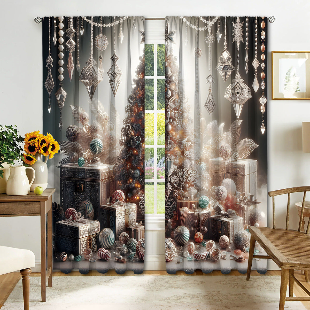 Christmas Curtain 3d Printing Curtain