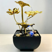 USB-powered indoor meditation zen waterfall fountain with LED lights