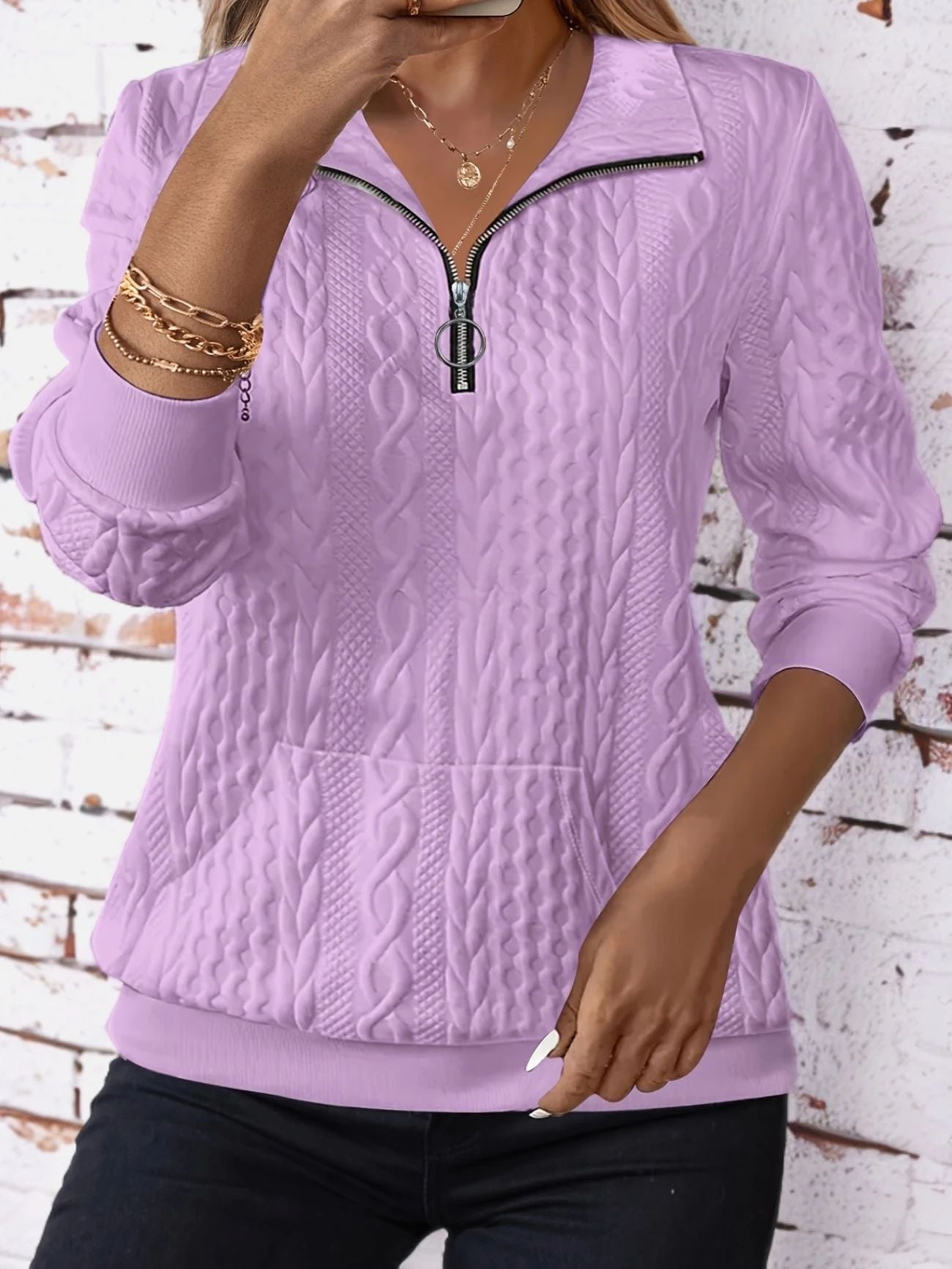 Women's Hoodie Street Hipster Quilted Casual