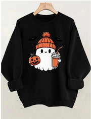 Cozy Letter Print Fleece Sweatshirt for Casual Everyday Wear