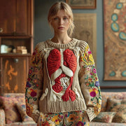 Digital-print Crew-neck Loose-fit Sweater