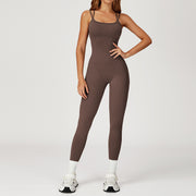 Cross Back Slim-Fit Yoga Jumpsuit