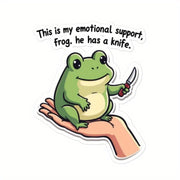 Funny Emotional Support Frog Vinyl Sticker Decal