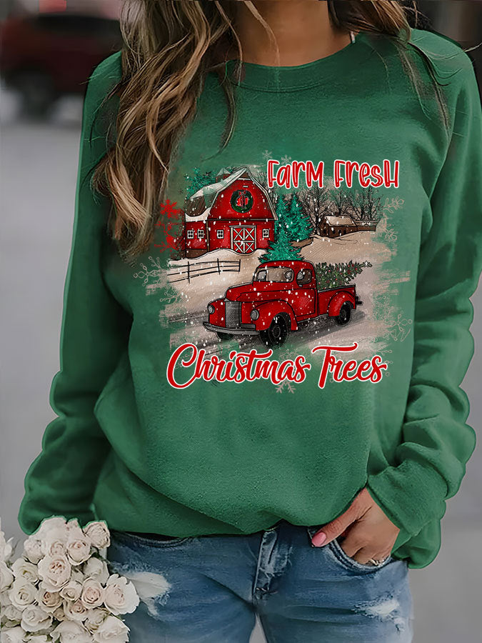 Festive Pumpkin Print Women's Christmas Sweater