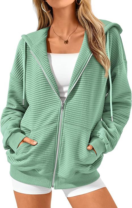 Women's Long-Sleeve Zip Hooded Athletic Sweatshirt
