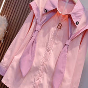 Spring New Arrival Fashionable Preppy-Style Striped Patchwork Top
