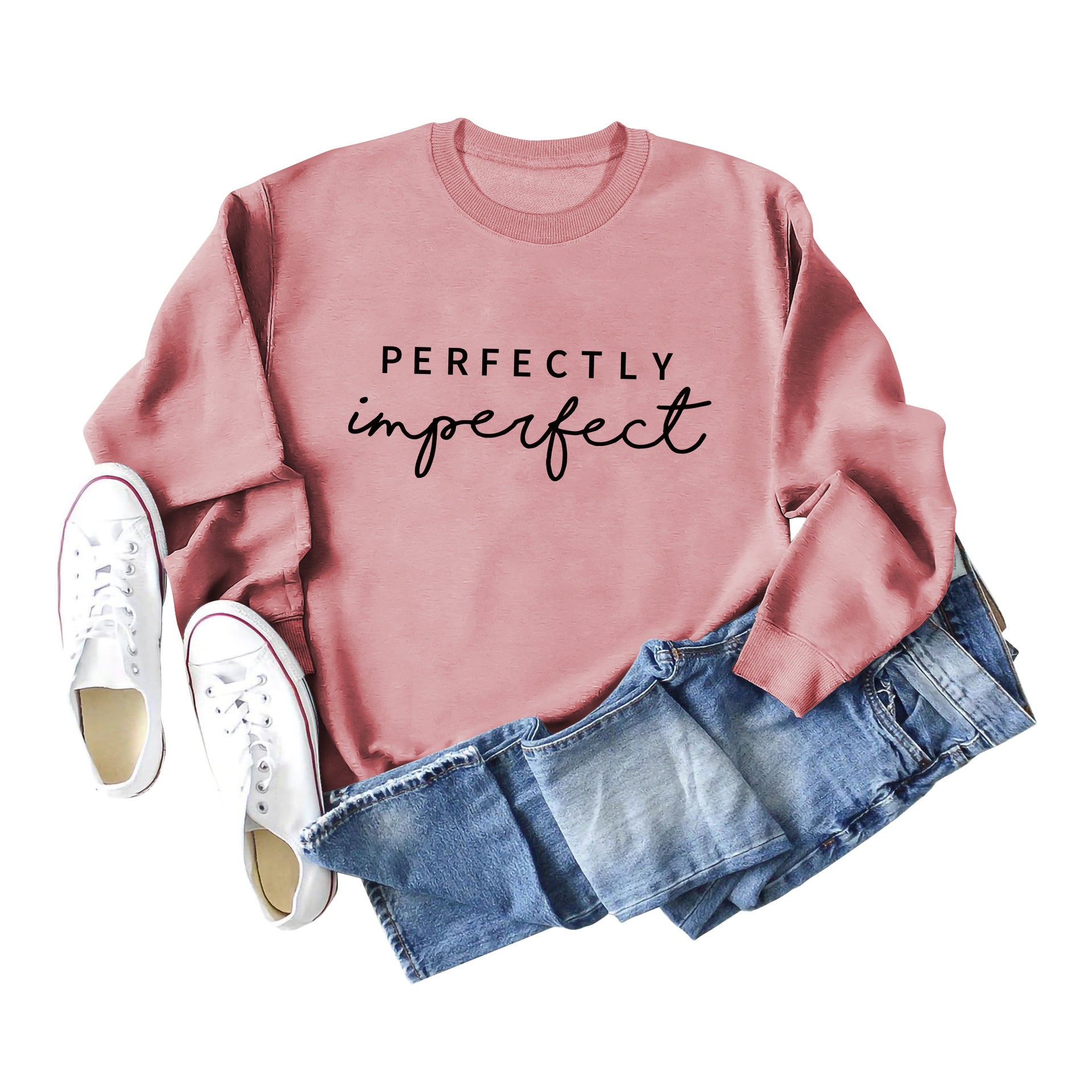PERFECTLY Imperfect Women's Round Neck Long Sleeve Sweater