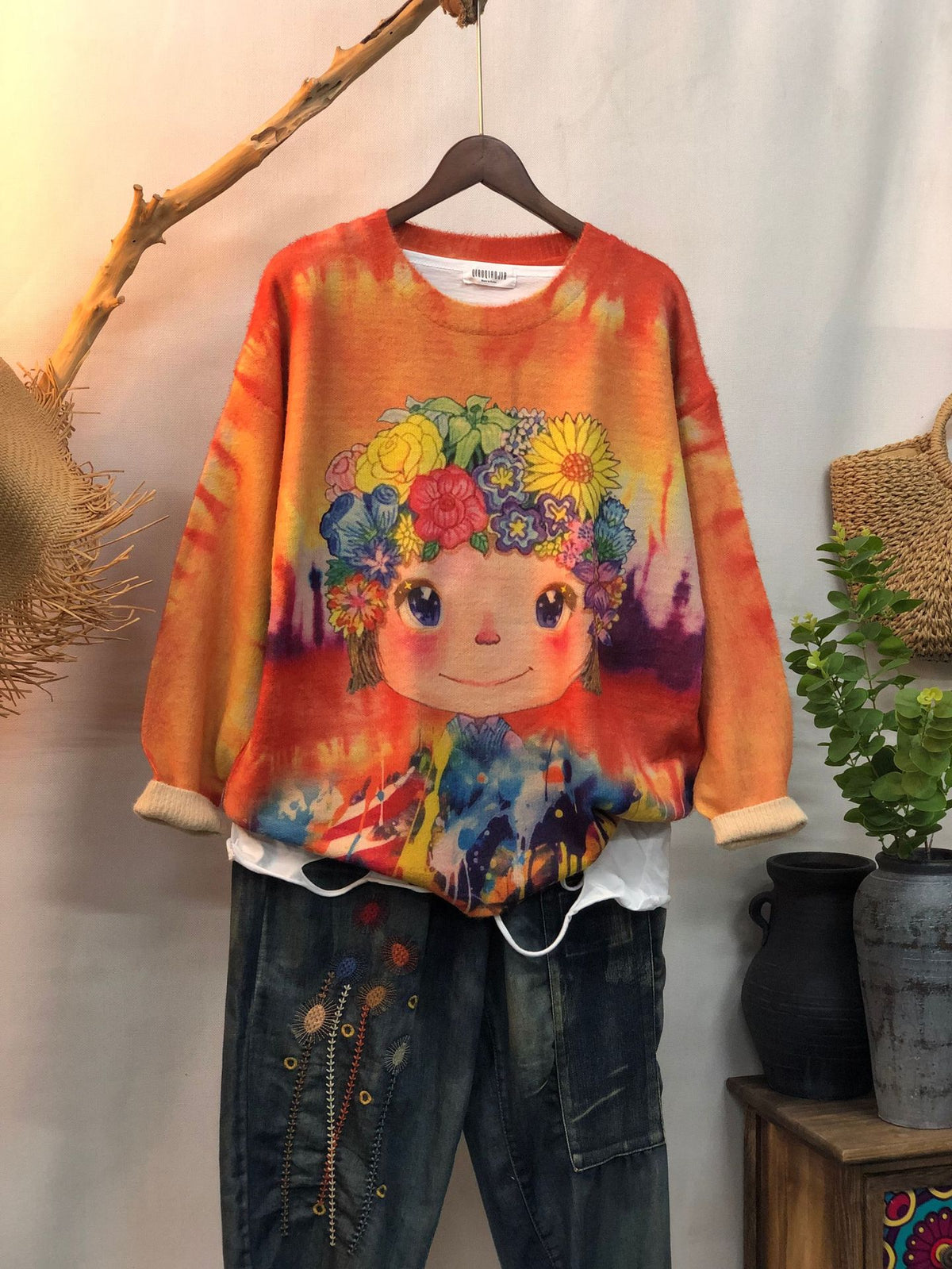New Women's Loose-fitting Round-neck Sweater for Outerwear