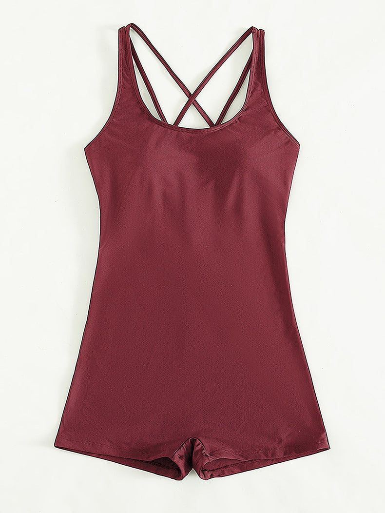 Women's Backless Athletic One-Piece Swimsuit
