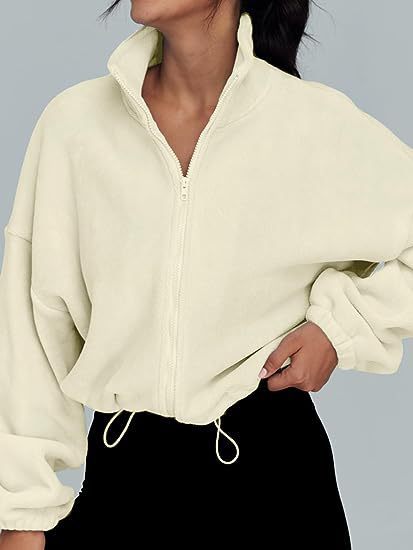 Women's Cozy Fleece Stand Collar Zipper Sports Jacket