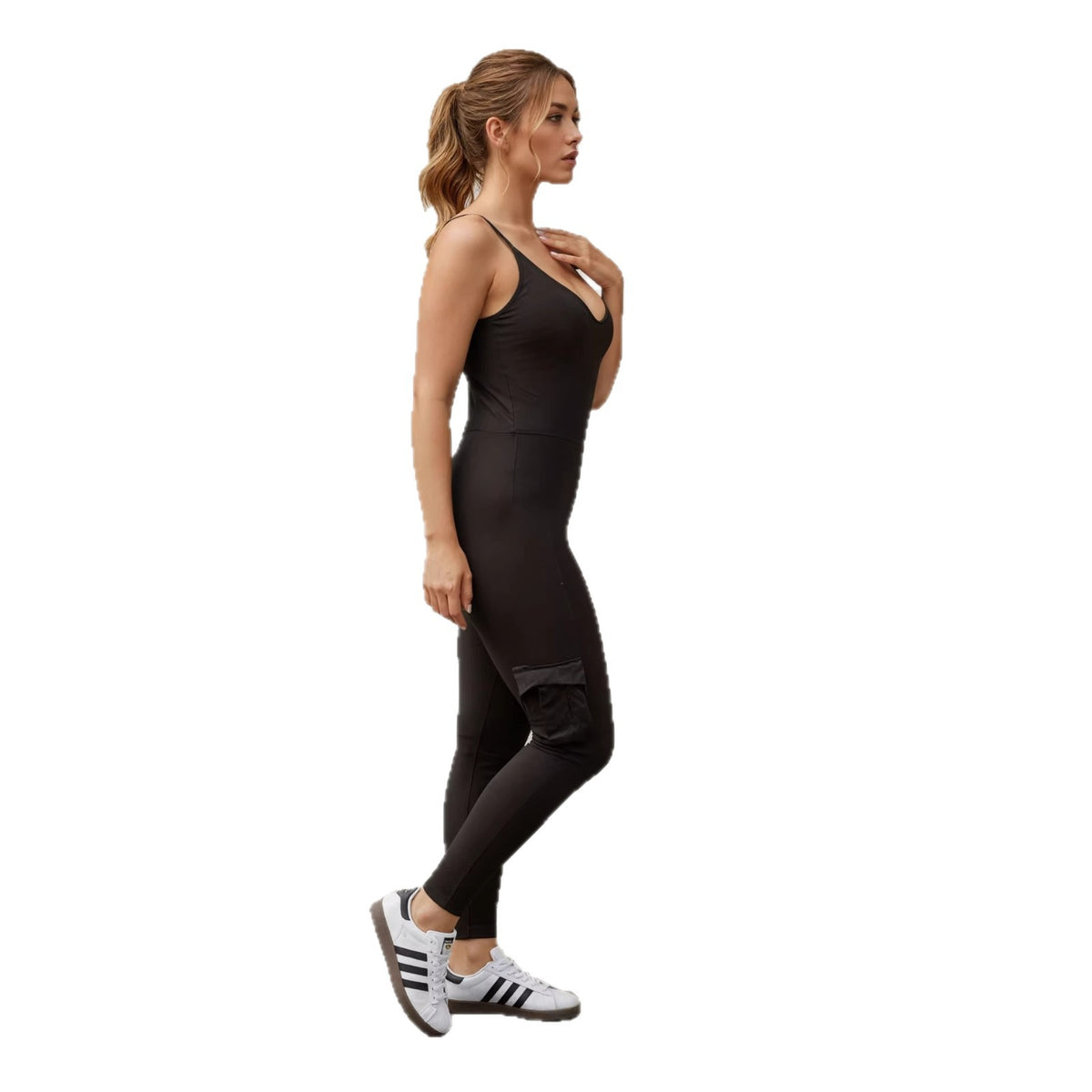 Halter Sports Yoga Jumpsuit - One-Piece Active Romper