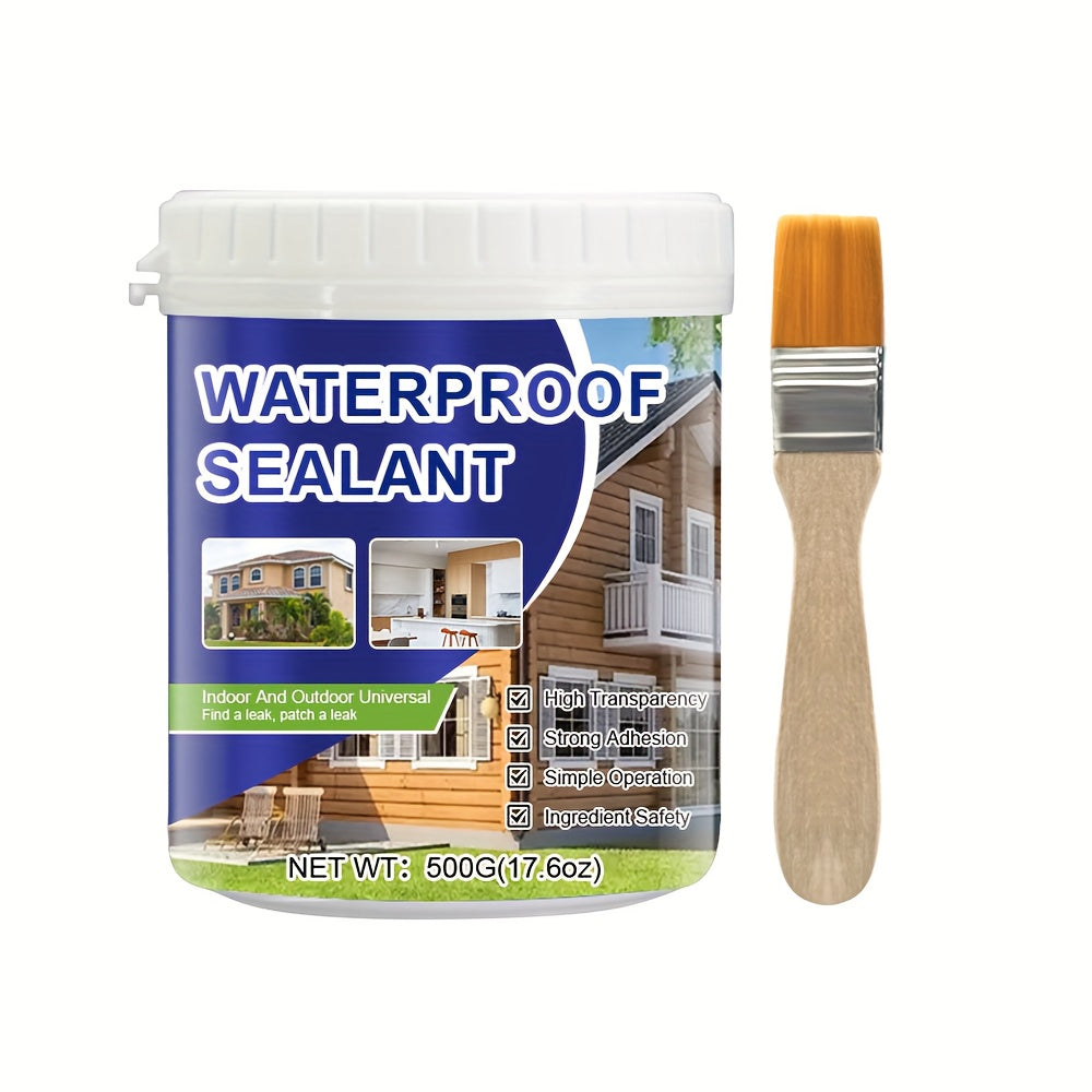 Waterproof Transparent Adhesive - Quick-Dry, Abrasion-Resistant, Multi-Scene Use, Roof Repair Sealant, Transparent Sealant, Leak-Proof Sealant for Outdoor Terraces & Bathrooms