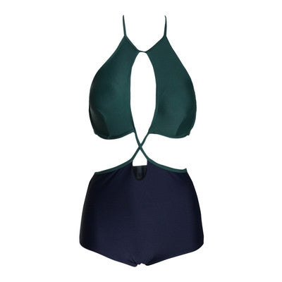 High-end One-Piece Deep Triangle Display High Waist Bikini Swimsuit