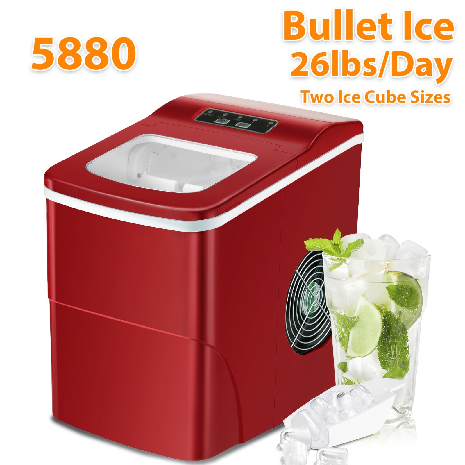 Nugget Countertop Ice Maker With Soft Chewable Ice, 35 Lbs/24 H, 26 Lbs/24 H, Pebble Portable Ice Machine, Stainless Steel Silver