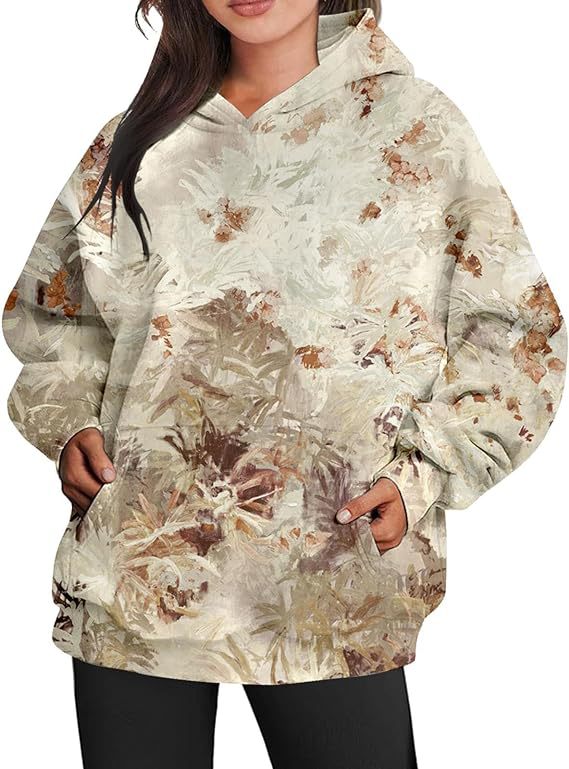 Women's Oversized Maple Leaf Camo Sports Hoodie